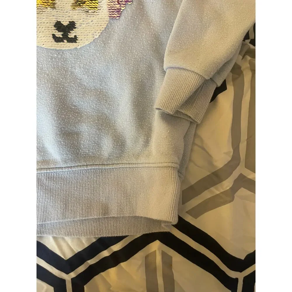 OshKosh B'Gosh Girls Panda Headphones Sequined Sweatshirt Youth Size 4